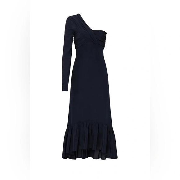 rokh Dresses & Skirts - Rokh - Navy Blue One Shoulder Long Sleeve Dress - Size 36